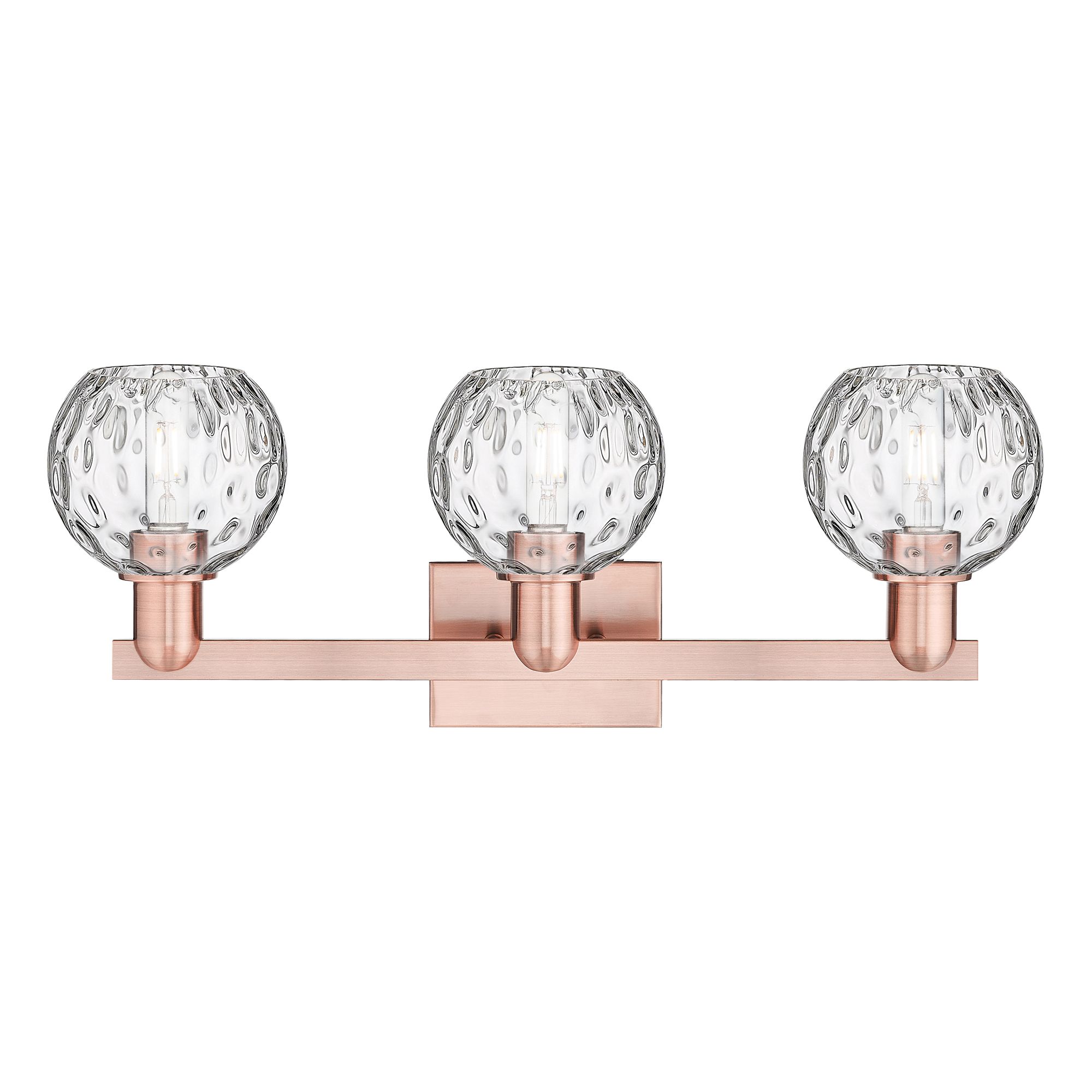 Image 2 Arcadia Athens 25"W 3 Light Copper Vanity Light With Water Glass Shade more views