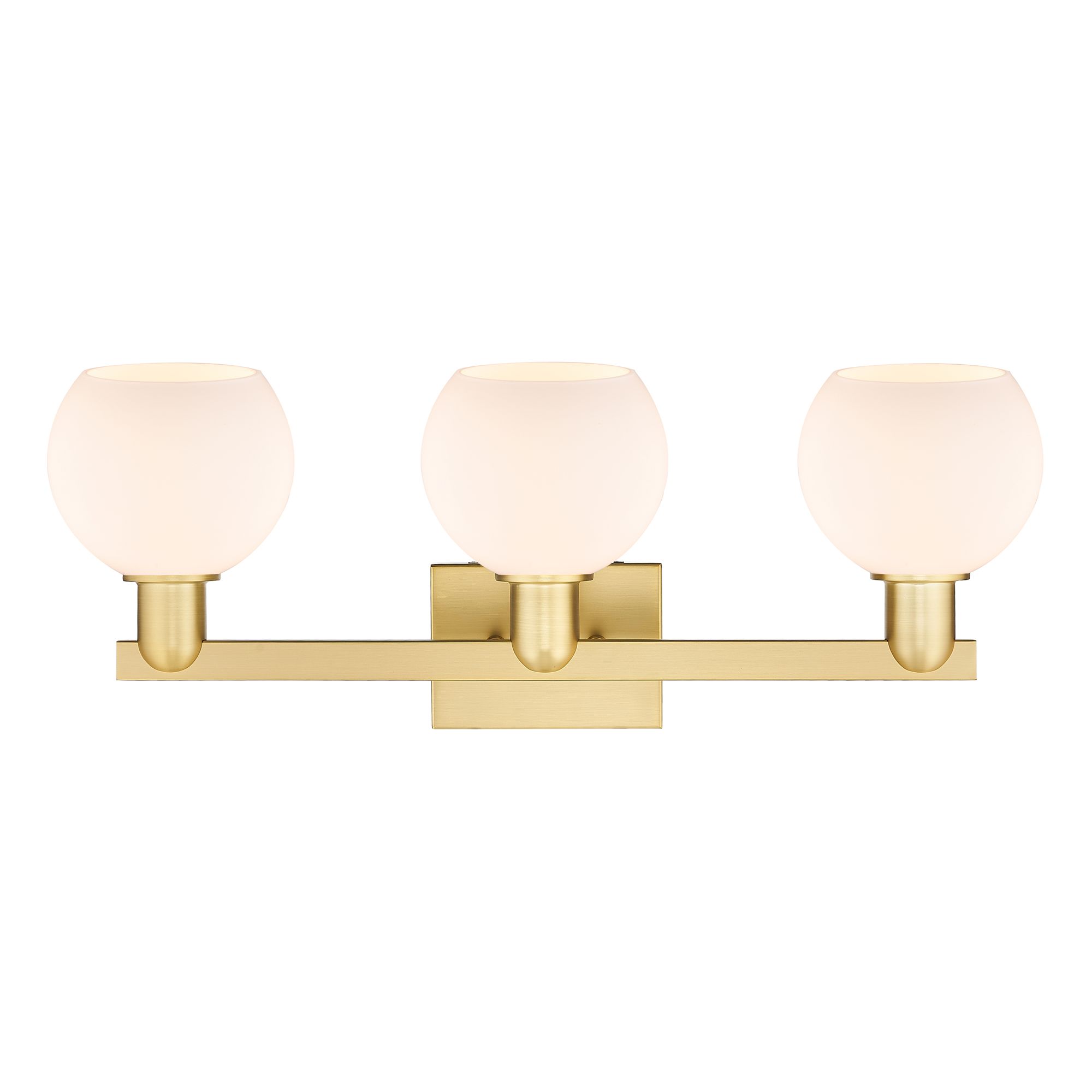Image 2 Arcadia Athens 25"W 3 Light Gold Vanity Light w/ Matte White Shade more views