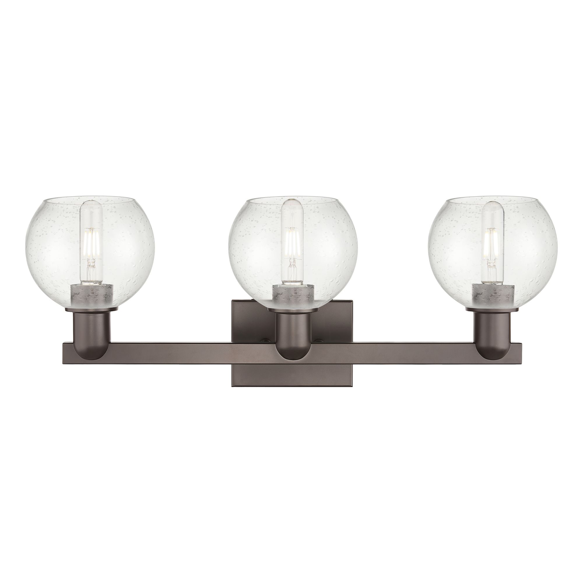 Image 2 Arcadia Athens 25"W 3 Light Oiled Bronze Vanity Light w/ Seedy Shade more views