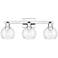 Arcadia Athens 25"W 3 Light Polished Chrome Bath Light w/ Clear Shade