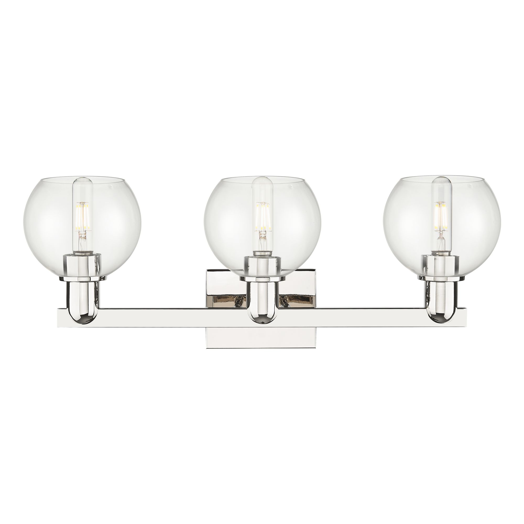 Image 2 Arcadia Athens 25"W 3 Light Polished Nickel Bath Light w/ Clear Shade more views
