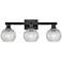 Arcadia Athens 25"W 3-Lt Black Bath Light w/ Clear Basketweave Shade