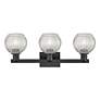 2_Arcadia Athens 25"W 3-Lt Black Bath Light w/ Clear Basketweave Shade more views