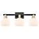 Arcadia Athens 25"W 3-Lt Black Brass Bath Light w/ Matte White Shade