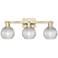 Arcadia Athens 25"W 3-Lt Brass Bath Light w/ Clear Basketweave Shade