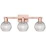 1_Arcadia Athens 25"W 3-Lt Copper Bath Light w/ Clear Basketweave Shade