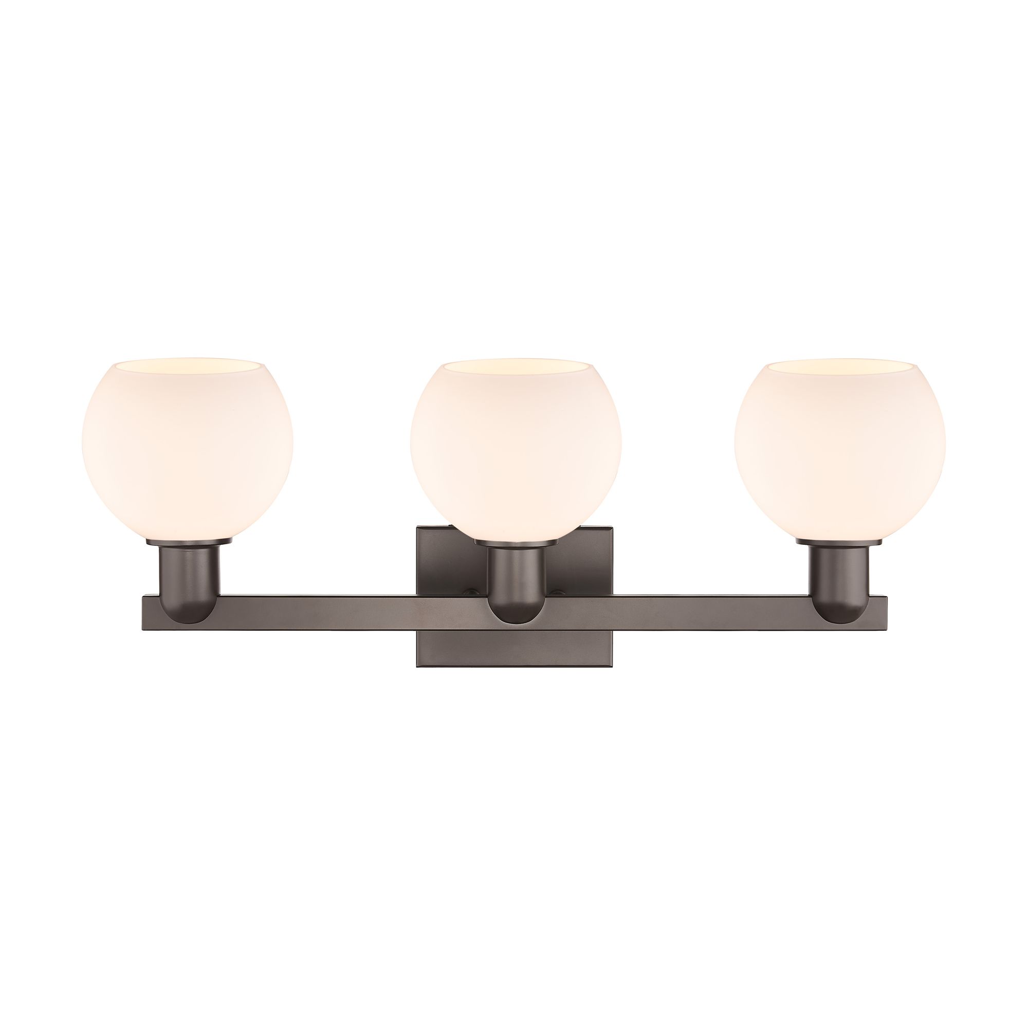 Image 2 Arcadia Athens 25"W 3-Lt Oiled Bronze Bath Light w/ Matte White Shade more views