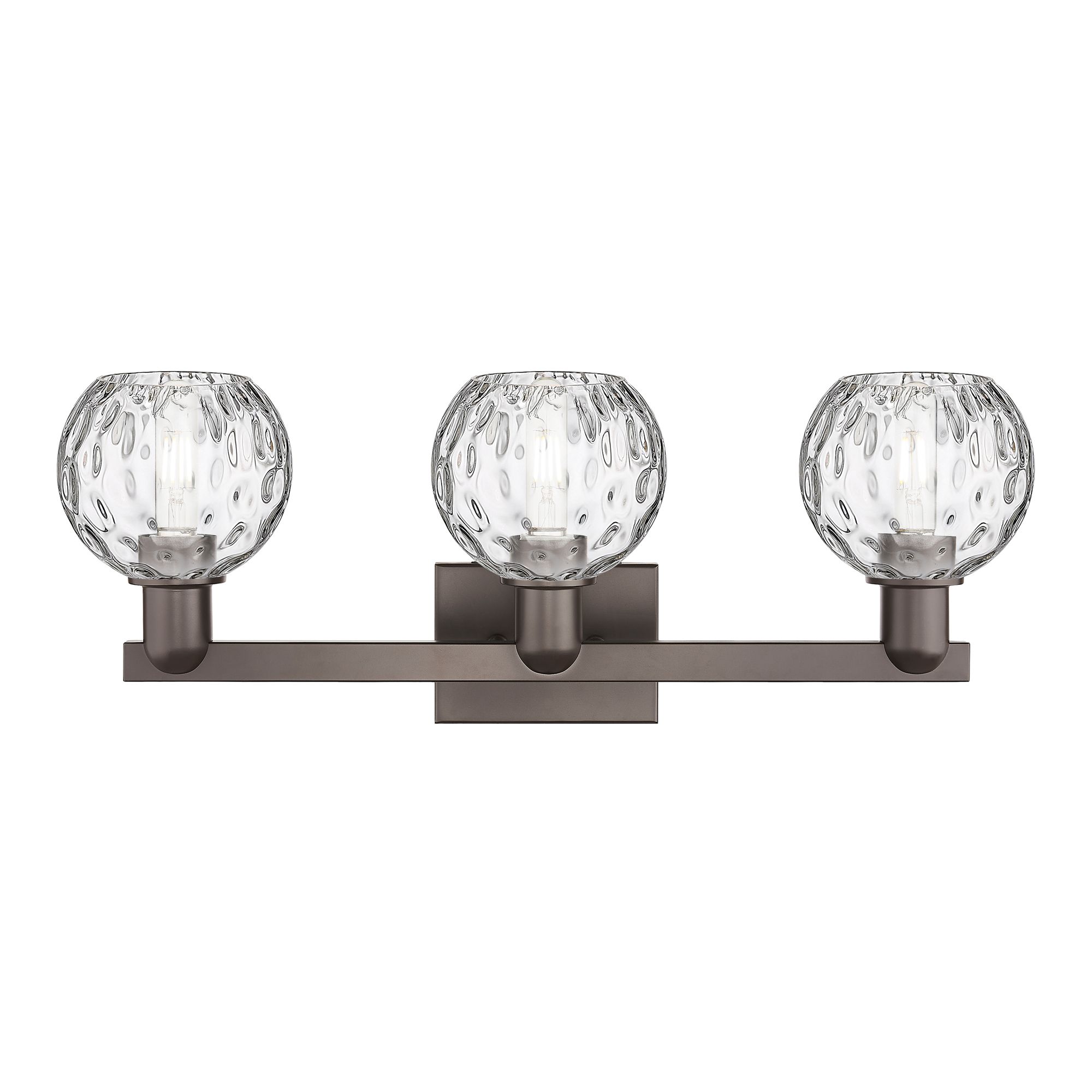 Image 2 Arcadia Athens 25"W 3-Lt Oiled Bronze Bath Light w/ Water Glass Shade more views