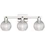 1_Arcadia Athens 25"W 3-Lt Polished Nickel Vanity w/ Basketweave Shade