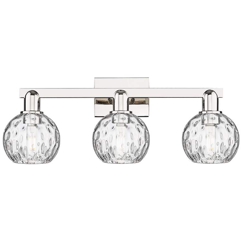 Image 1 Arcadia Athens 25"W 3-Lt Polished Nickel Vanity w/ Water Glass Shade