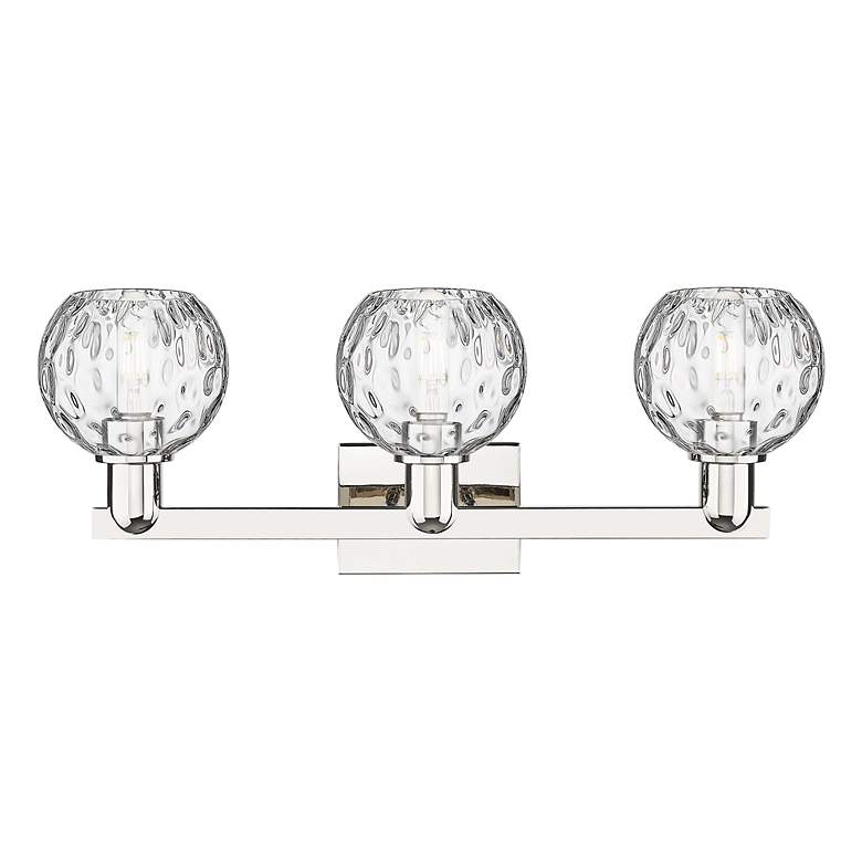 Image 2 Arcadia Athens 25"W 3-Lt Polished Nickel Vanity w/ Water Glass Shade more views