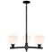 Arcadia Athens 28"W 3 Light Black Stem Chandelier w/ Matte White Shade