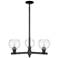 Arcadia Athens 28"W 3 Light Black Stem Hung Chandelier w/ Clear Shade