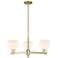 Arcadia Athens 28"W 3 Light Brass Stem Chandelier w/ Matte White Shade