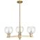 Arcadia Athens 28"W 3 Light Bronze Stem Chandelier w/ Clear Shade