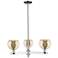 Arcadia Athens 28"W 3 Light Chrome Stem Chandelier w/ Mercury Shade