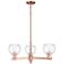 Arcadia Athens 28"W 3 Light Copper Stem Hung Chandelier w/ Clear Shade