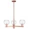 Arcadia Athens 28"W 3 Light Copper Stem Hung Chandelier w/ Seedy Shade