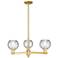 Arcadia Athens 28"W 3 Light Gold Stem Chandelier w/ Water Glass Shade