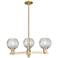 Arcadia Athens 28"W 3-Lt Bronze Stem Chandelier w/ Basketweave Shade