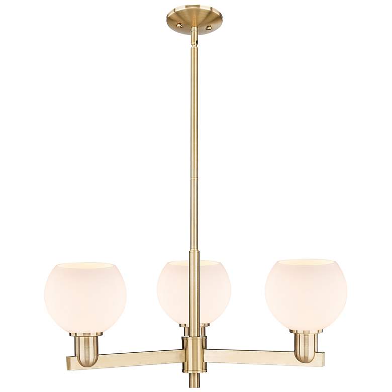 Image 1 Arcadia Athens 28"W 3-Lt Bronze Stem Chandelier w/ Matte White Shade