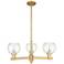 Arcadia Athens 28"W 3-Lt Brushed Brass Stem Chandelier w/ Clear Shade