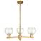 Arcadia Athens 28"W 3-Lt Brushed Brass Stem Chandelier w/ Seedy Shade