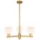 Arcadia Athens 28"W 3-Lt Brushed Brass Stem Chandelier w/ White Shade