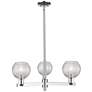 Arcadia Athens 28"W 3-Lt Chrome Stem Chandelier w/ Basketweave Shade