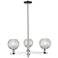 Arcadia Athens 28"W 3-Lt Chrome Stem Chandelier w/ Basketweave Shade