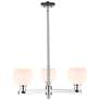 Arcadia Athens 28"W 3-Lt Chrome Stem Chandelier w/ Matte White Shade