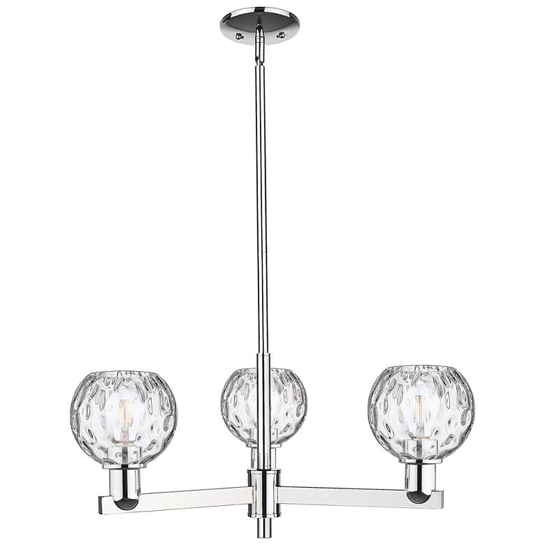 Image 1 Arcadia Athens 28"W 3-Lt Chrome Stem Chandelier w/ Water Glass Shade