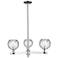 Arcadia Athens 28"W 3-Lt Chrome Stem Chandelier w/ Water Glass Shade