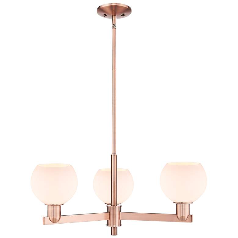 Image 1 Arcadia Athens 28"W 3-Lt Copper Stem Chandelier w/ Matte White Shade