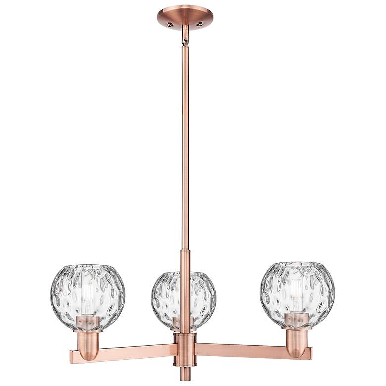 Image 1 Arcadia Athens 28"W 3-Lt Copper Stem Chandelier w/ Water Glass Shade