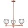 Arcadia Athens 28"W 3-Lt Copper Stem Chandelier w/ Water Glass Shade