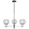 Arcadia Athens 28"W 3-Lt Polish Nickel Stem Chandelier w/ Basketweave Shade