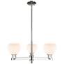Arcadia Athens 28"W 3-Lt Polished Nickel Stem Chandelier w/ White Shade