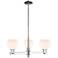 Arcadia Athens 28"W 3-Lt Polished Nickel Stem Chandelier w/ White Shade