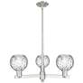 Arcadia Athens 28"W 3-Lt Satin Nickel Stem Chandelier w/ Water Glass Shade