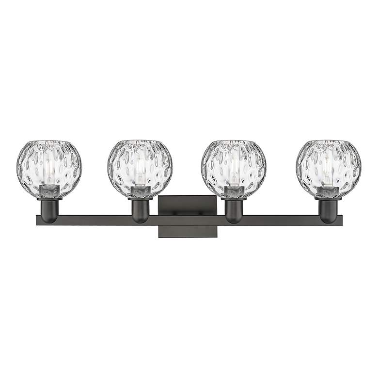 Image 2 Arcadia Athens 33"W 4 Light Black Vanity Light w/ Water Glass Shade more views