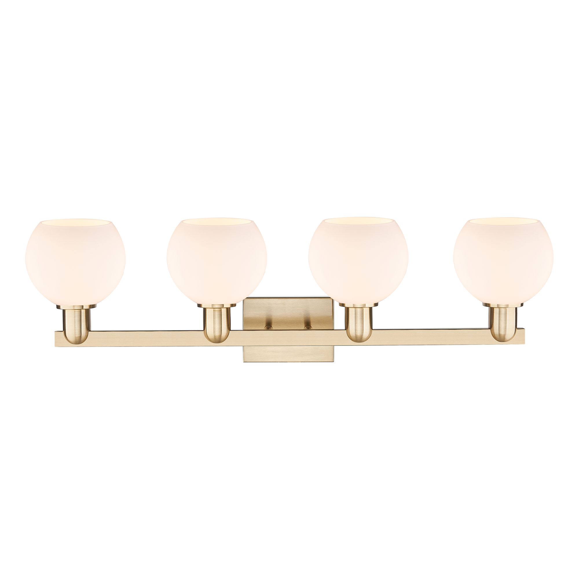 Image 2 Arcadia Athens 33"W 4 Light Bronze Vanity Light w/ Matte White Shade more views