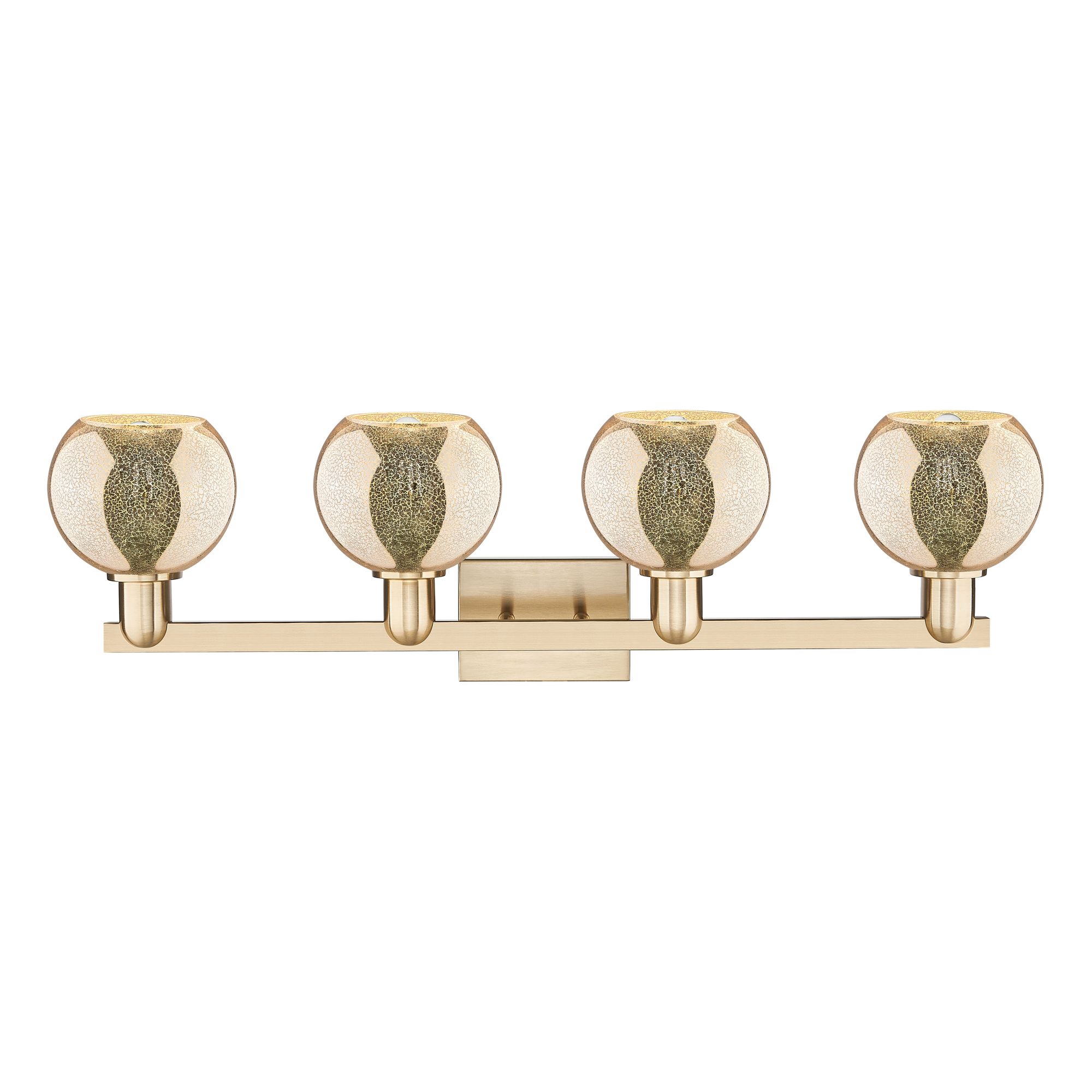 Image 2 Arcadia Athens 33"W 4 Light Bronze Vanity Light w/ Mercury Shade more views