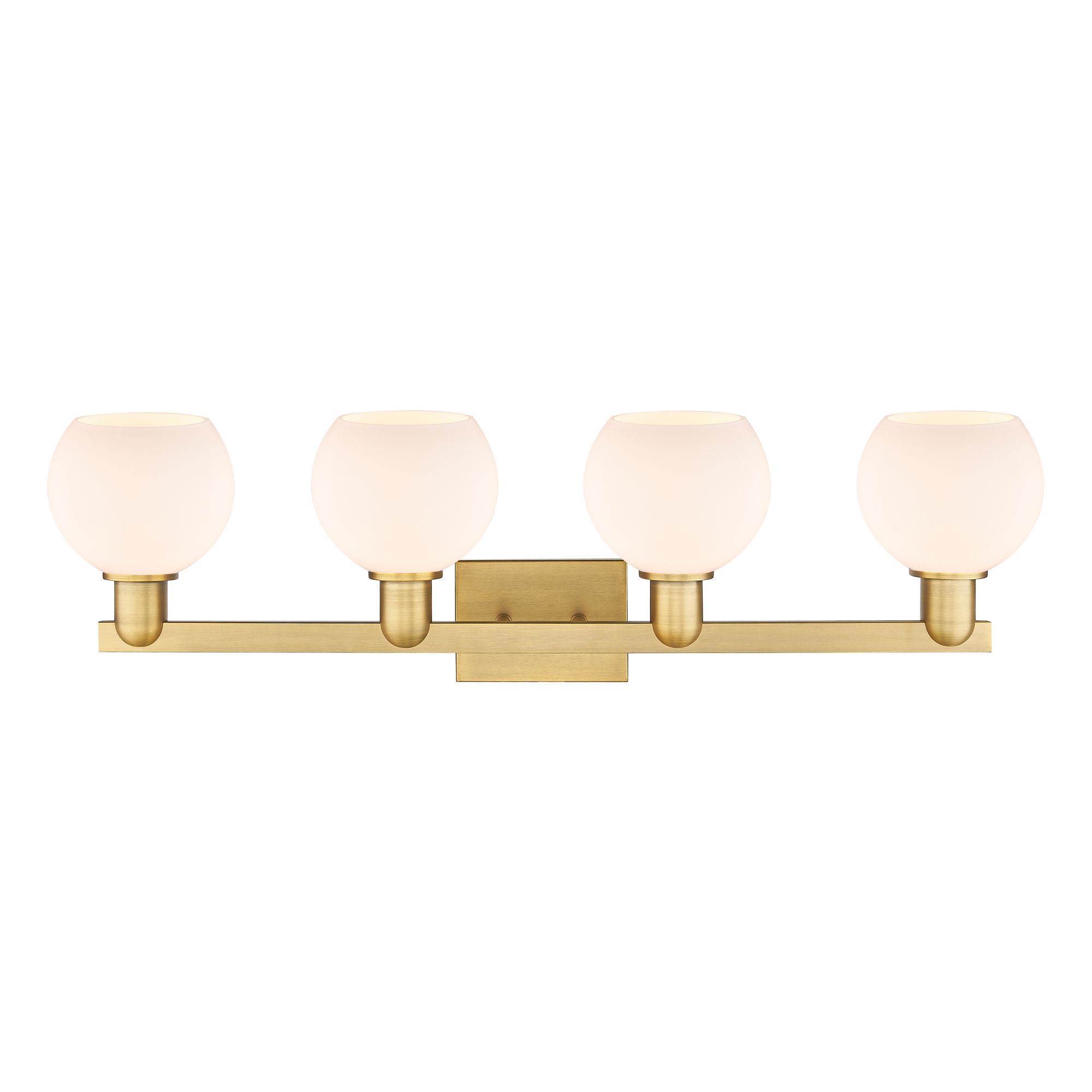 Image 2 Arcadia Athens 33"W 4 Light Brushed Brass Vanity w/ Matte White Shade more views