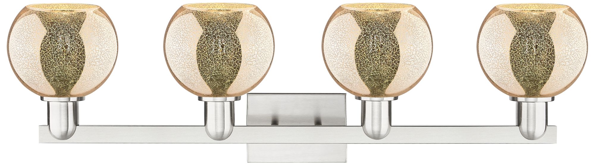 Image 2 Arcadia Athens 33"W 4 Light Brushed Nickel Bath Light w/ Mercury Shade more views