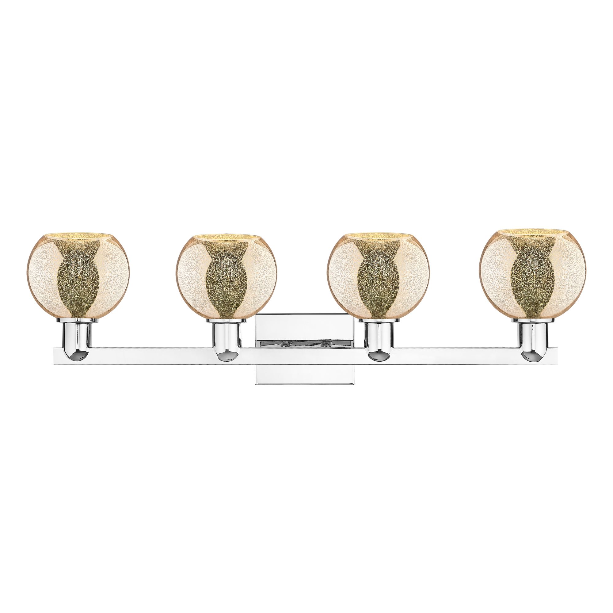 Image 2 Arcadia Athens 33"W 4 Light Chrome Vanity Light w/ Mercury Shade more views