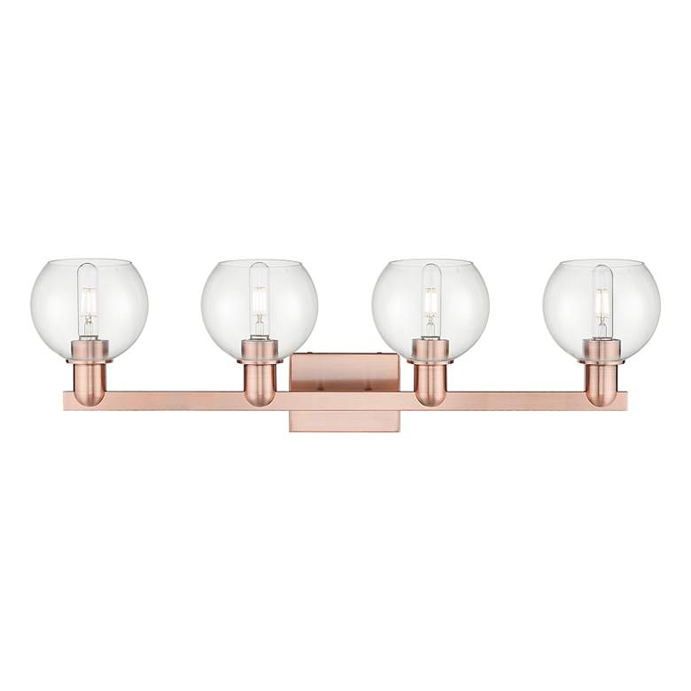 Image 2 Arcadia Athens 33"W 4 Light Copper Vanity Light With Clear Shade more views