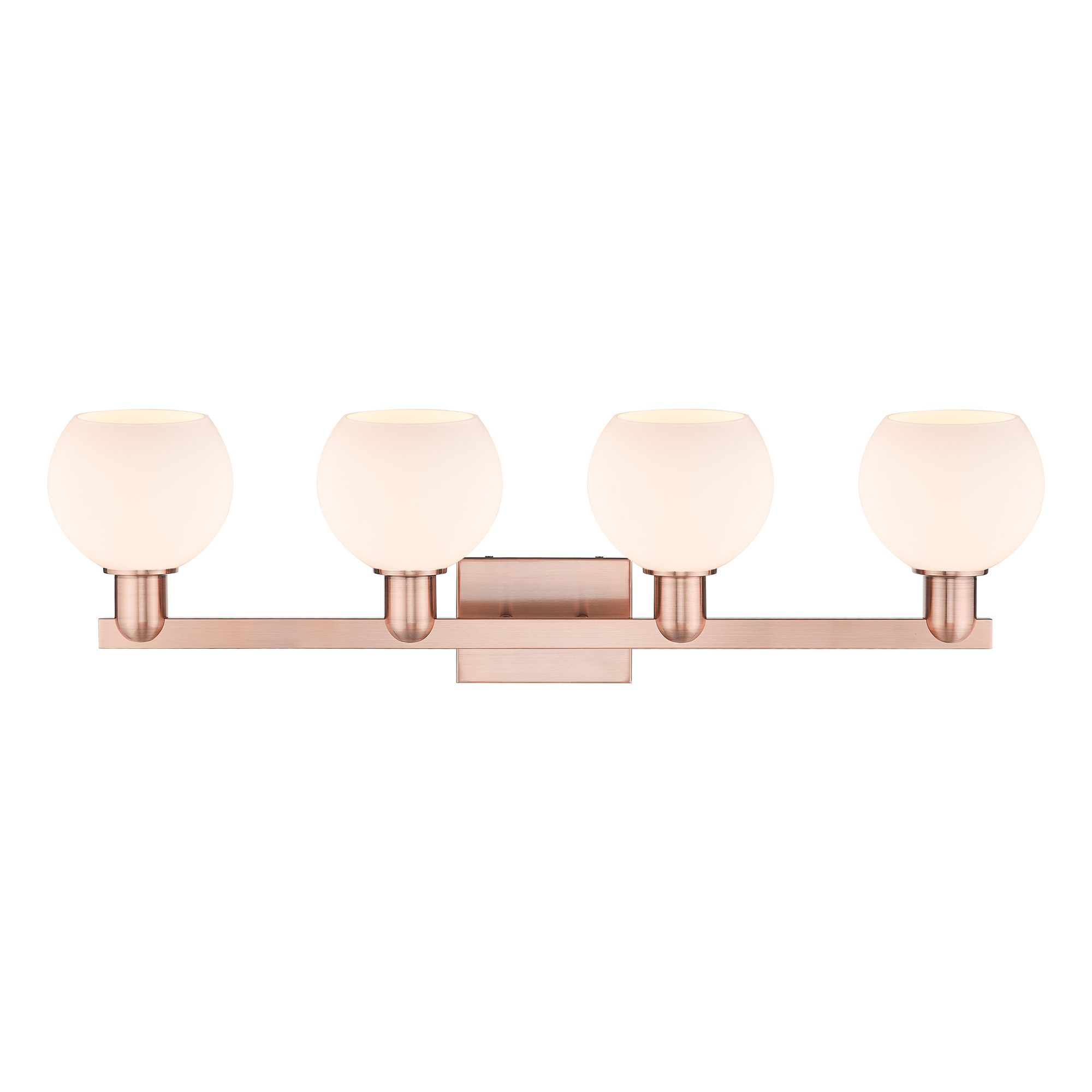Image 2 Arcadia Athens 33"W 4 Light Copper Vanity Light With Matte White Shade more views