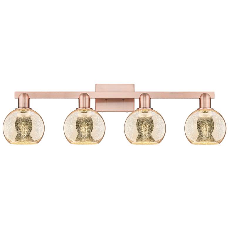 Image 1 Arcadia Athens 33"W 4 Light Copper Vanity Light With Mercury Shade