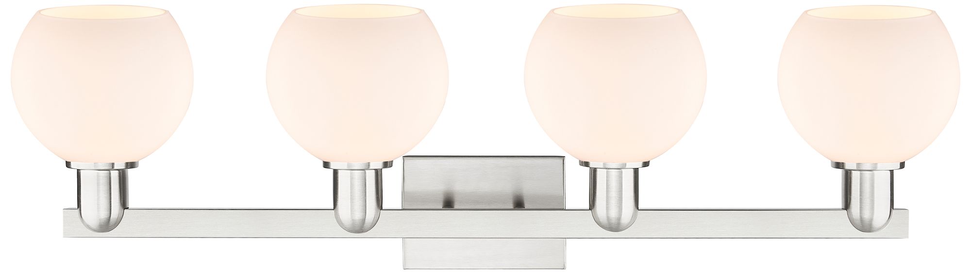 Image 2 Arcadia Athens 33"W 4 Light Nickel Bath Light w/ Matte White Shade more views